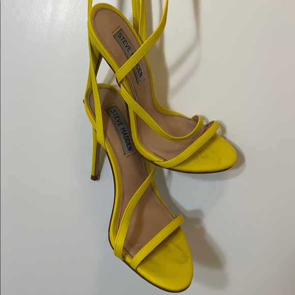 Steve Madden Yellow Lace Up Heels - Picture 2 of 3